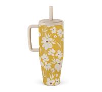 BURGA 1.2 L Tumbler with Handle and Straw - Leakproof Insulated Bottle, Keeps Drinks Hot for 12 Hours and Cold All Day, Cup Holder Compatible, Stainless Steel Travel Tumbler