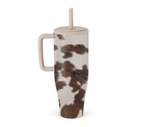BURGA 1.2 L Tumbler with Handle and Straw - Leakproof Insulated Bottle, Keeps Drinks Hot for 12 Hours and Cold All Day, Cup Holder Compatible, Stainless Steel Travel Tumbler