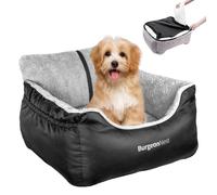 BurgeonNest Dog Car Seat for Small Dogs, Fully Detachable and Washable Puppy Dog Booster Seats, with Storage Pockets and Clip-On Leash Portable Soft Dog Car Travel Carrier Bed