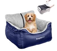 BurgeonNest Dog Car Seat for Small Dogs, Fully Detachable and Washable Puppy Dog Booster Seats, with Storage Pockets and Clip-On Leash Portable Soft Dog Car Travel Carrier Bed