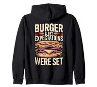 Burger And Fry Expectations Were Set Funny Food Zip Hoodie