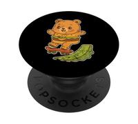 Burger Bear Skate Retro Fun PopSockets Adhesive PopGrip