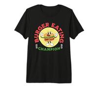 Burger Eating Champion Funny Hamburger Working Out Retro Premium T-Shirt