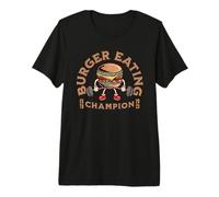 Burger Eating Champion Funny Hamburger Working Out Retro Premium T-Shirt