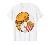 Burger Fries Funny Value Graphic T-Shirt, Men, White, S
