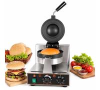 Burger Maker Machine and Waffle Maker with Non-Stick Pan, Adjustable Temperature 50-300°C, Perfect for Commercial Use, Easy to Clean and Use