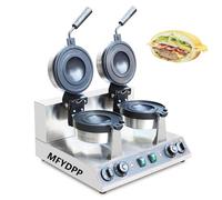 Burger Maker Machine - Commercial Panini Press with Ice Cream Filling and Temperature Control 50-300℃, Double-Sided Heating