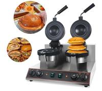 Burger Maker Machine,Rotation Burger Maker Cooker Machine Hamburger Press Machine, 50-300°C Temperature Control, 5 Min Timer, Stainless Steel, Modern Style(Dual)
