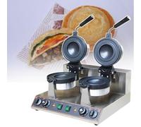 Burger Maker Machine,Stainless Steel Ice Cream Burger Baker for Waffles, Paninis Household Hamburger Maker, Cool Touch Thick Handle & 180° Rotation(Dual,110V)