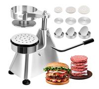 Burger Patty Maker 3 in 1, Stainless Steel Hamburger Press with 1200 Patty Papers for Beef, Pork, Chicken, 4-6 Inch Smasher for Commercial Use
