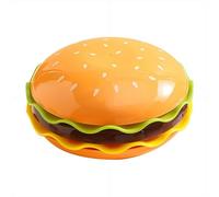 Burger Plate Set, 5 Layer Stackable Hamburger Mini Dinner Plates and Dipping Sauce Bowls for BBQ Party, Novelty Dessert Snack Serving Dishes, Unique Housewarming Gift for Foodies