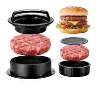 Burger Press 3 in 1 Non-Stick Meat Beef Veggie Hamburger Mold 50 Patty Papers Set Hamburger Press Patty Maker Kitchen Gadgets to Make Patty for Stuffed Slider BBQ Barbecue Grilling Mold Burger Shaper