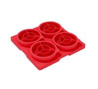 Burger Press 4-in-1 Silicone Hamburger Maker with Storage Container Non-Stick Patty Shaper for Grilling BBQ Freezing Red 35cm