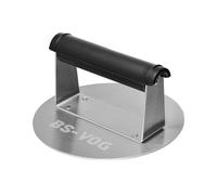 Burger Press, 6.3 Inch Stainless Steel Burger Smasher with Anti-Scald Handle, Non-Stick Round Hamburger Press for Griddle, BBQ Accessories Kit for Patty, Steak, Meat, Gift Package