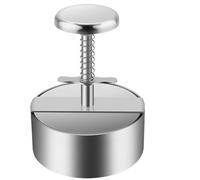 Burger Press Hamburger Patty Maker Press 304 Stainless Steel Non-Stick Round Manual Rice Ball Mold Thickness Adjusted Kitchen Beef BBQ Tools(Diameter 90mm)