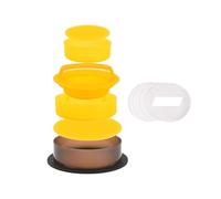 Burger Press Hamburger Press Patty Maker 3in1 Burger Wth 100 Nonstick Meat Beef Veggie Mold Kitchen Gadgets Make(Yellow Set)