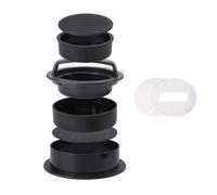 Burger Press Hamburger Press Patty Maker 3in1 Burger Wth 100 Nonstick Meat Beef Veggie Mold Kitchen Gadgets Make(Black Set)
