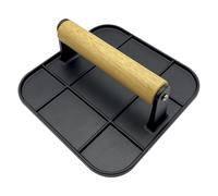 Burger Press - Heavy Duty Cast Iron Grill Weight, Flat Round Press | Non-Stick Handle Meat Press for Griddle, for Making Bacon Patties, Beef Steaks, Sandwiches, Kitchen Grills