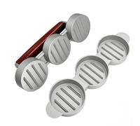 Burger Press Patty Maker Set - Slider Molds for BBQ, Picnic & Camping - Make Mini Burgers at Once - Non-Stick & Easy to Clean (Triple-Head Burger Press)