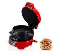 Burger Press & Sandwich Maker Multifunction Non-Stick Breakfast Grill, Compact Pattie Press for Steaks, Bacon & Toastie, Easy Clean Black Design