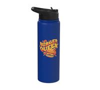 Burger Queen Crown Cheeseburger Fun Stainless Steel Insulated Water Bottle