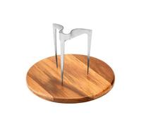 Burger Skewer Special Edition 18/8 Stainless Steel With Wooden Plate 20Cm Diameter