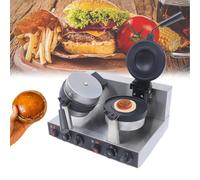 Burger Waffle Iron, Non-Stick Stainless Steel Machine for Panini, Sandwiches, Bread, Donuts - Perfect for Home and Party Use