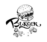 Burger Wall Decal Fast Food Cafe Restaurant Dining Room Decor Vinyl Nursery Kids Room Interior Wall Sticker Home Decoration Small - 28x29cm