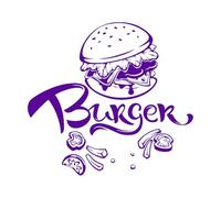 Burger Wall Decal Fast Food Cafe Restaurant Dining Room Decor Vinyl Nursery Kids Room Interior Wall Sticker Home Decoration Small - 28x29cm