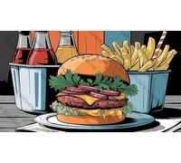 Burger with French Fries and Soft Drinks Creative Fun Jigsaw Puzzle for Adults Challenging Traditional Puzzle Perfect for Family Nights Game_500pcs