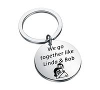 Burgers Inspired Gift Couple Keychian Set You’re the Linda to my Bob Valentine’s Day Gift (Wegotogether L-B Keychain)