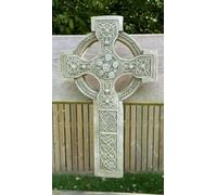Burgess Celtic Cross Hanging Plaque Stone Garden Ornament Outdoor Statue Sculpture
