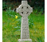 Burgess Celtic Cross Large Stone Statue British Knotwork Outdoor Garden Ornament Decoration
