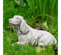 Burgess Cocker Spaniel Stone Statue Outdoor Garden Ornament British Made Puppy Dog Sculpture