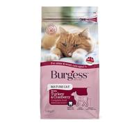 Burgess Dry Cat Food for Senior Cats with Turkey and Cranberry, 1.4 kg