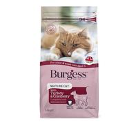 Burgess Dry Cat Food for Senior Cats with Turkey and Cranberry, 1.4 kg