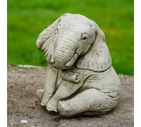 Burgess Elephant Trunk Down Stone Statue Outdoor British Made Garden Ornament