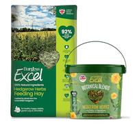 Burgess Excel 2.7KG Hedgerow Herbs Feeding Hay & 500g Botanical Blends Value Bundle - High Fibre, Dust Extracted Feeding Hay & Hedgerow Herb Forage Mix for Rabbits & Guinea Pigs