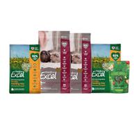 Burgess Excel 3KG Indoor Guinea Pig Food, 2KG Feeding Hay & Treat Value Bundle - Guinea Pig Nuggets & Dandelion & Marigold Feeding Hay for Indoor Guinea Pigs