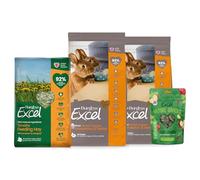 Burgess Excel 3KG Indoor Rabbit Food, 1KG Feeding Hay & Treat Value Bundle - Rabbit Nuggets, Treats, Dandelion & Marigold Feeding Hay for Indoor Rabbits - Dust Extracted Timothy Hay