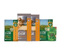 Burgess Excel 3KG Indoor Rabbit Food, 2KG Feeding Hay & Treat Value Bundle - Rabbit Nuggets, Treats Dandelion & Marigold Feeding Hay for Indoor Rabbits - Dust Extracted Timothy Hay