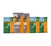 Burgess Excel 3KG Indoor Rabbit Food & 3KG Feeding Hay Value Bundle - Rabbit Nuggets & Dandelion & Marigold Feeding Hay for Indoor Rabbits - Dust Extracted Timothy Hay & Nuggets