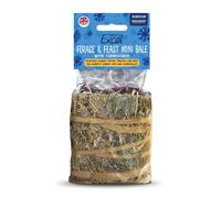 Excel Forage & Feast Mini Bale with Cornflower, 400g - Mini Hay Bale Treat for Rabbits & Guinea Pigs - Natural Snack Topped with Cornflower (Pack of 4)