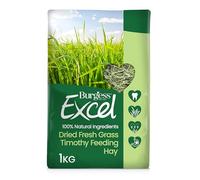 Burgess Excel Dried Fresh Grass Timothy Feeding Hay, 1kg - Feeding Hay for Rabbits - 100% Natural Ingredients, Rabbit Feeding Hay