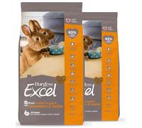 Burgess Excel Indoor Rabbit Food with Dandelion & Nettle, 3kg - Indoor Rabbit Nuggets - High Fibre, Rabbit Pellets (Pack of 2)