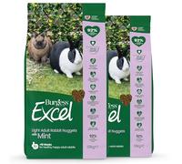 Burgess Excel Light Rabbit Food with Mint, 3kg - Weight Management Rabbit Nuggets - Pellets for Overweight Rabbits (Pack of 2)