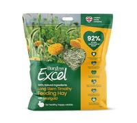 Excel Burgess Long Stem Timothy Feeding Hay with Marigold, 1kg - Marigold Feeding Hay for Rabbits - Dust Extracted, Rabbit Feeding Hay with Marigold