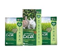 Burgess Excel Rabbit Food & Dried Fresh Grass Value Bundle - 3KG Nuggets & 2KG Dried Fresh Grass Feeding Hay for Adult Rabbits - Dust Extracted Hay & Mint Pellets