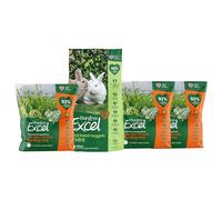 Burgess Excel Rabbit Food & Feeding Hay Value Bundle - 3KG Rabbit Nuggets & 3x1KG Long Stem Feeding Hay for Adult Rabbits - Dust Extracted Timothy Hay & Mint Pellets