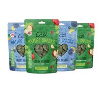 Burgess Excel Rabbit & Guinea Pig Treat Variety Bundle, 240g - Nature Snacks: Fruity Feasts & Herby Hearts - Delicious Treats for Rabbits & Guinea Pigs (Mixed Multipack Pack of 4)